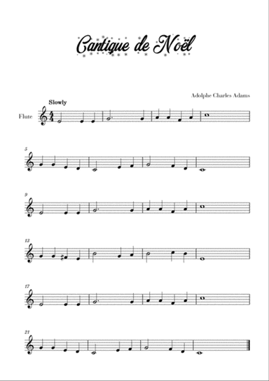 Cantique de Noël (for Flute)