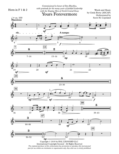 Yours Forevermore - F Horn 1 & 2