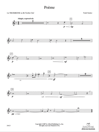Poeme: (wp) 1st B-flat Trombone T.C.