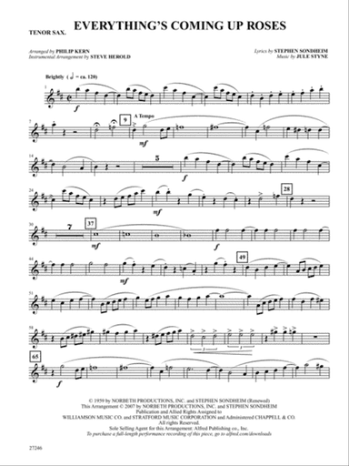 Everything's Coming Up Roses (from Gypsy): B-flat Tenor Saxophone