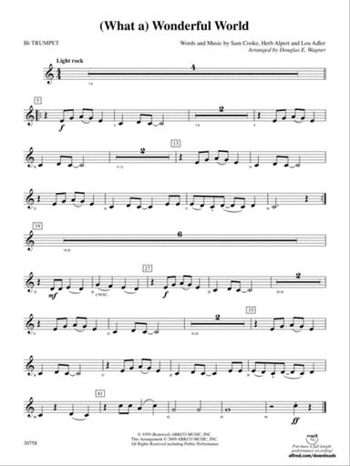 (What a) Wonderful World: 1st B-flat Trumpet
