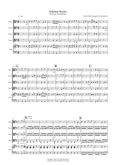 Schubert Rocks! for Viola Quartet