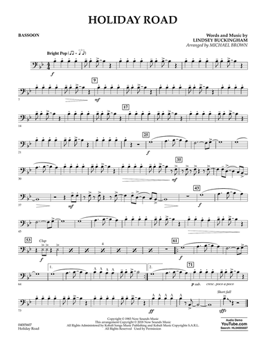 Holiday Road (from National Lampoon's Vacation) (arr. Michael Brown) - Bassoon