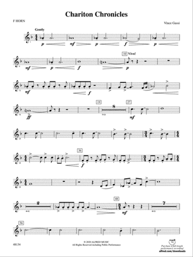 Chariton Chronicles: 1st F Horn