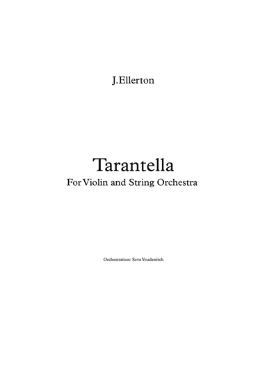 J.Ellerton "Tarantella" for Violin and String Orchestra