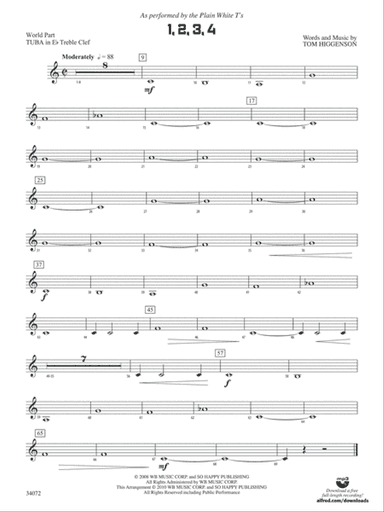 1, 2, 3, 4: (wp) E-flat Tuba T.C.