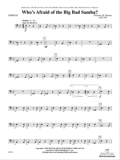 Who's Afraid of the Big Bad Samba?: Timpani