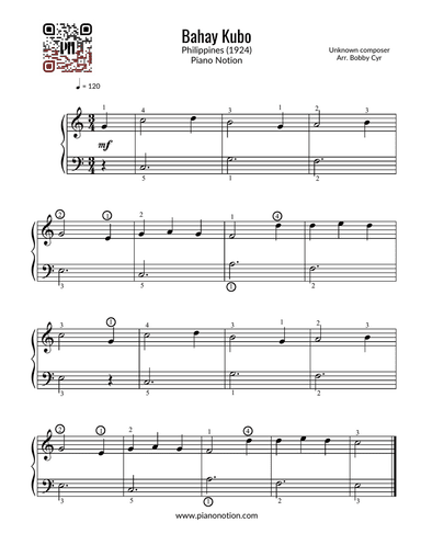 Bahay Kubo (Easy Piano Solo)