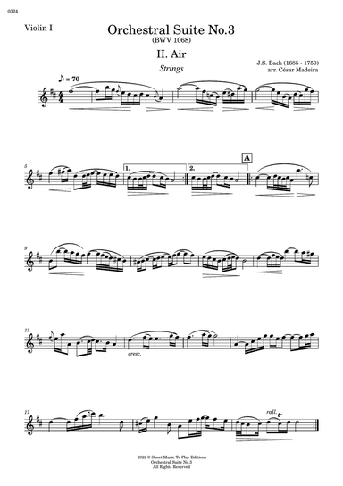 Air on G String - String Orchestra (Individual Parts)