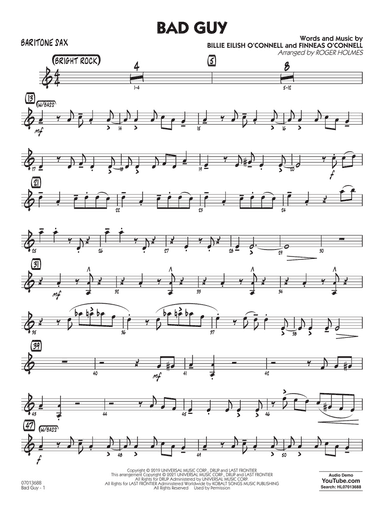 Bad Guy (arr. Roger Holmes) - Baritone Sax