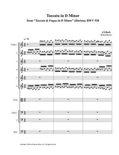Toccata in D Minor (Dorian), BWV 538 (String Orchestra)