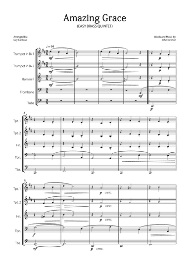"Amazing Grace" (Easy Brass Quintet)
