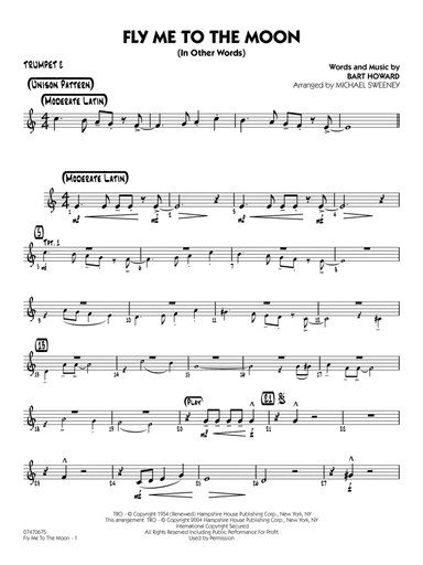 Fly Me To The Moon (In Other Words) (arr. Michael Sweeney) - Trumpet 2