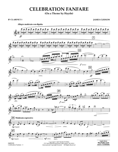 Celebration Fanfare (On a Theme by Haydn) - Bb Clarinet 1