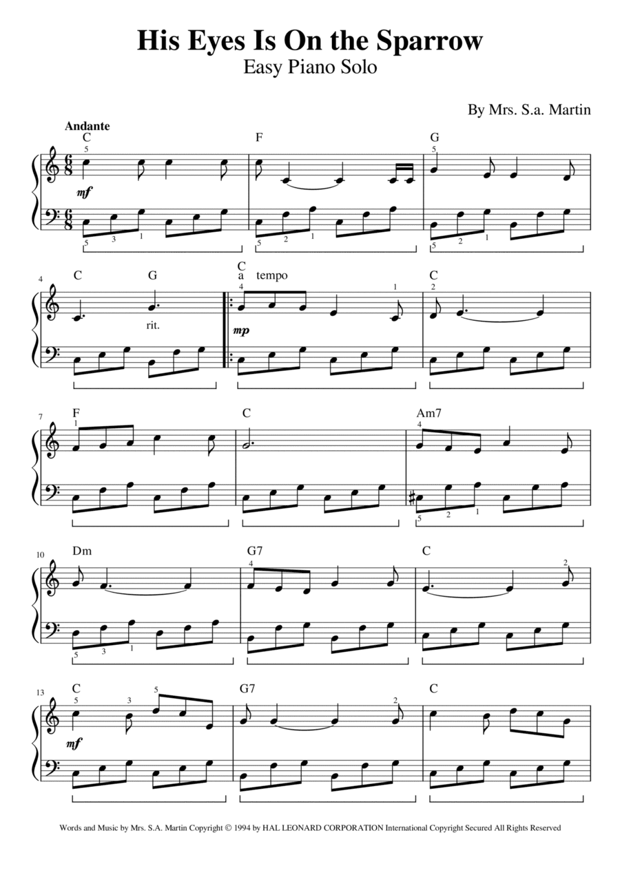 His Eye Is On The Sparrow