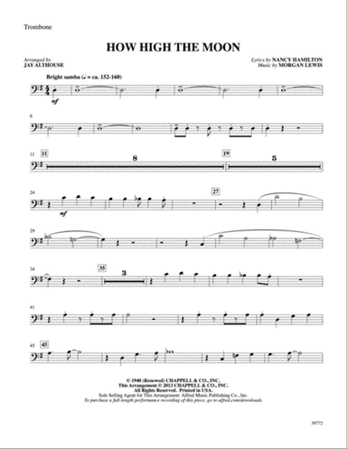 How High the Moon: 1st Trombone