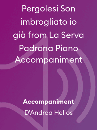 Pergolesi Son imbrogliato io già from La Serva Padrona Piano Accompaniment