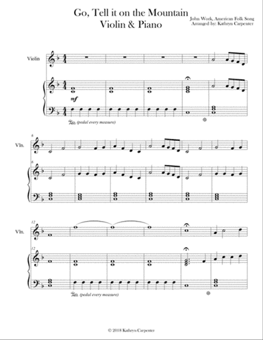 Go Tell it on the Mountain (Piano & Violin)