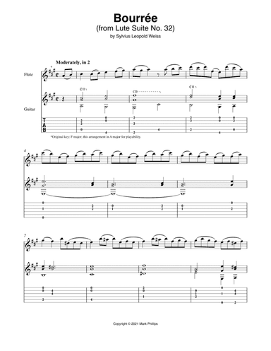 Bourrée (from Lute Suite No. 32)