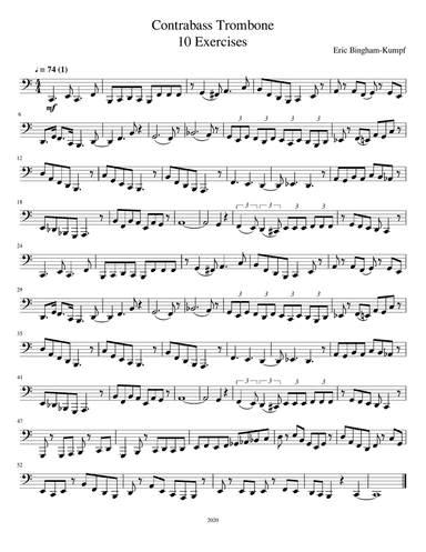 Contrabass Trombone 10 Exercises