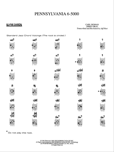 Pennsylvania 6-5000: Guitar Chords