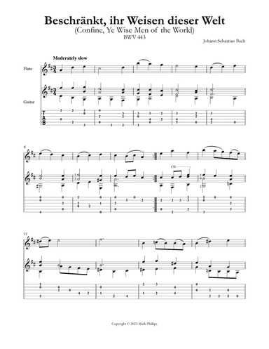 Beschränkt, ihr Weisen dieser Welt (Confine, Ye Wise Men of the World)