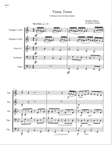 Three Klezmer Tunes for Brass Quintet