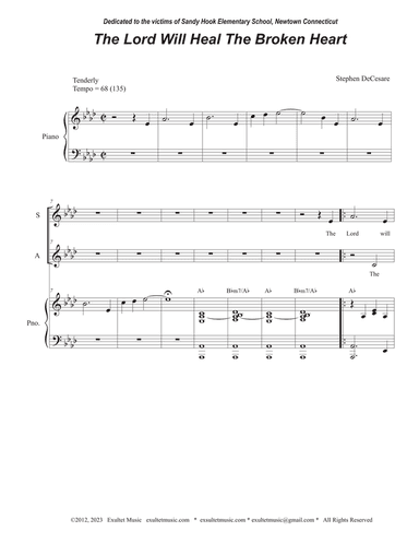 The Lord Will Heal The Broken Heart (2-part choir - (SA)