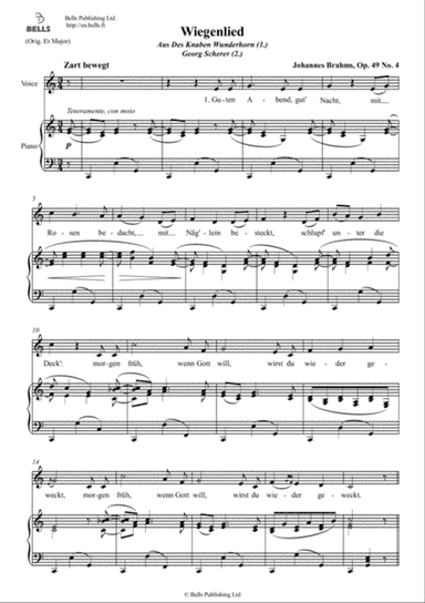 Wiegenlied, Op. 49 No. 4 (C Major)