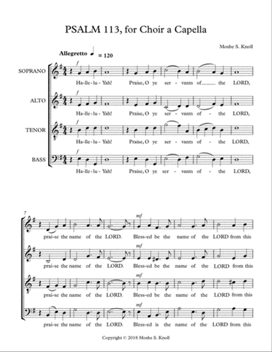 Psalm 113, for A Capella Chorus