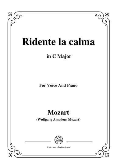 Mozart-Ridente la calma,in C Major,for Voice and Piano