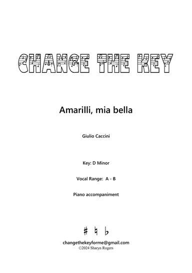 Amarilli, mia bella - D Minor