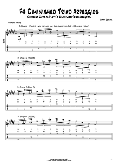 F# Diminished Triad Arpeggios (5 Ways to Play)