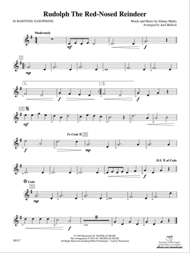 Rudolph the Red-Nosed Reindeer: E-flat Baritone Saxophone