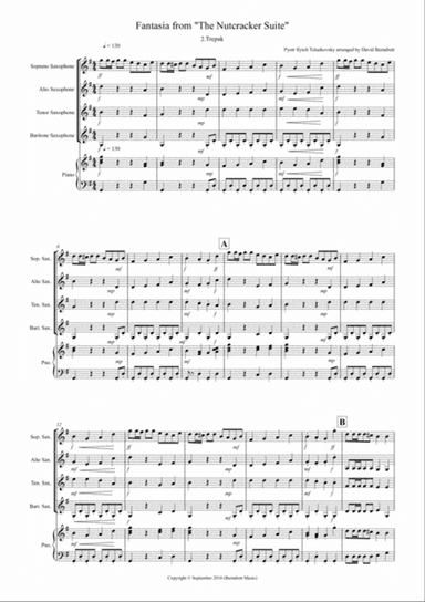 Trepak (Fantasia from Nutcracker) for Saxophone Quartet
