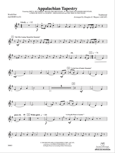 Appalachian Tapestry: (wp) 2nd Horn in E-flat