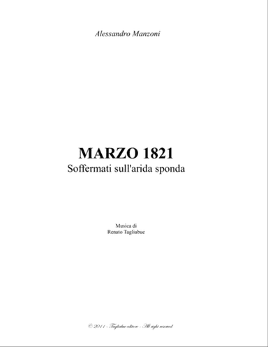 MARZO 1821 - Soffermati sull'arida sponda - A. Manzoni