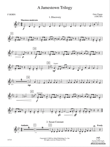 A Jamestown Trilogy: 1st F Horn