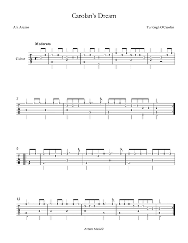 carolan’s dream guitar tab arezzo sheet music engraver