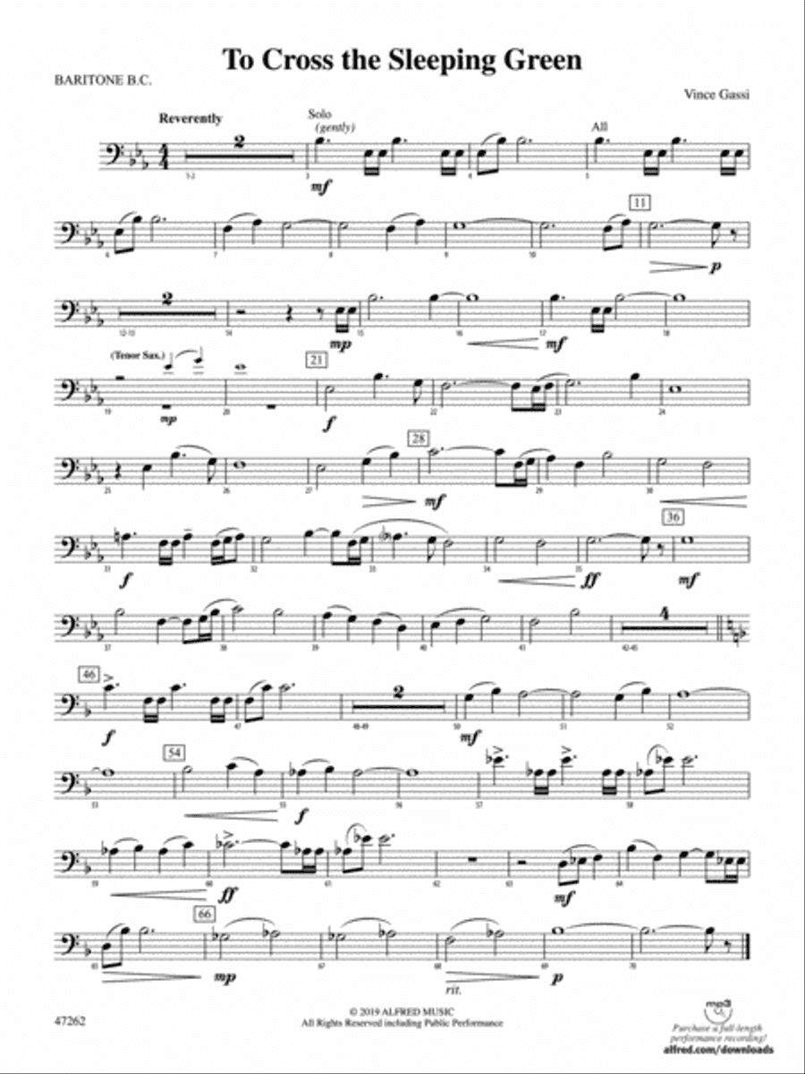 To Cross the Sleeping Green: Baritone B.C.