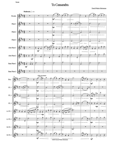 To Cassandra for flute octet or flute choir
