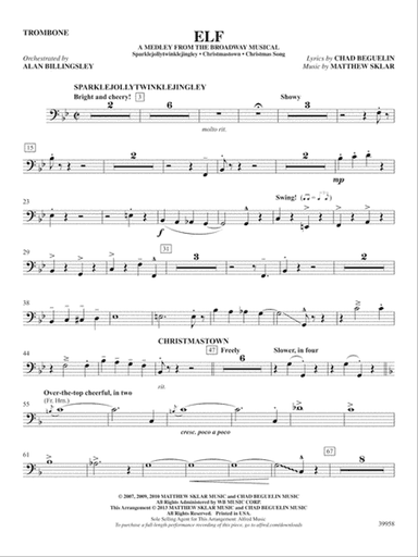Elf: A Medley from the Broadway Musical: 1st Trombone