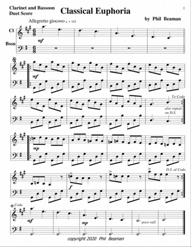 Classical Euphoria-clarinet/bassoon duet