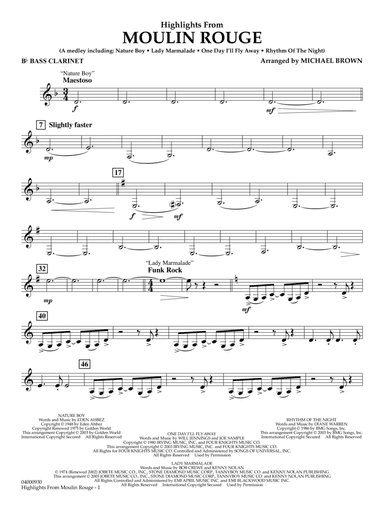 Highlights from Moulin Rouge - Bb Bass Clarinet