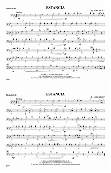Estancia: 1st Trombone