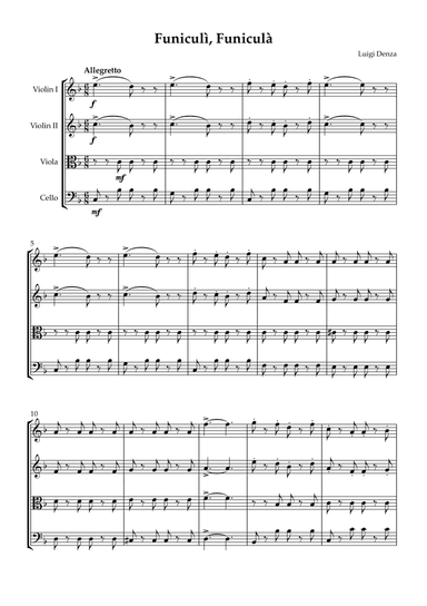 Funiculì, Funiculà - String Quartet