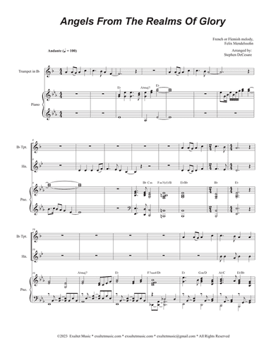 Angels From The Realms Of Glory (Duet for Bb-Trumpet and French Horn)