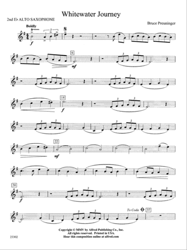 White Water Journey: 2nd E-flat Alto Saxophone