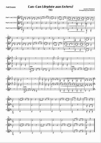 Can-Can (Orphée aux Enfers) Trio (Parts available in all common keys)