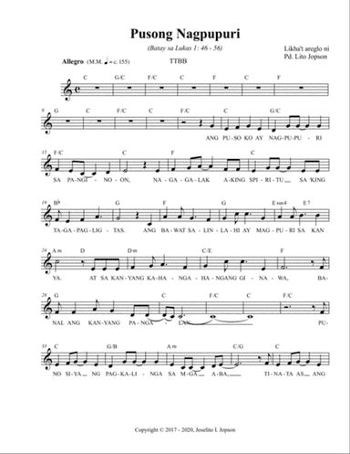 Pusong Nagpupuri (TTBB)